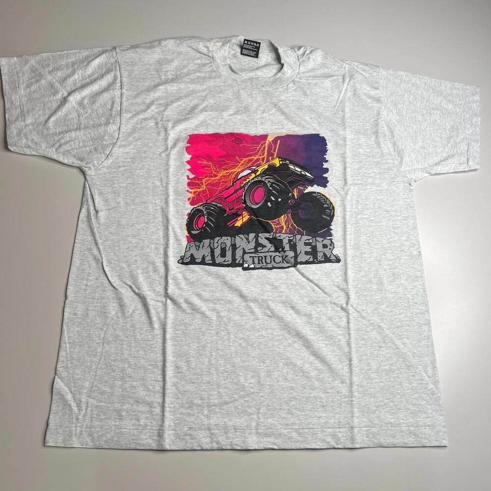 Vintage 90s Fruit of the Loom BEST T-Shirt Monster Truck Tee Made in USA Men XL‎